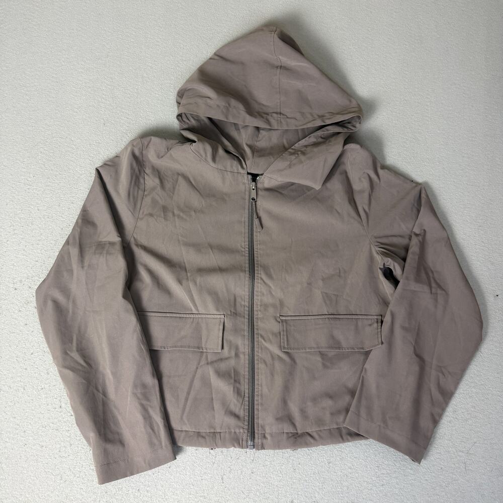 Sincerely Jules Golf & Tennis Womens L Taupe Hooded Zip Jacket Lightweight